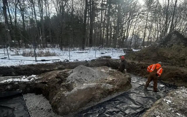 Excavation and land leveling job site in Kittery, ME